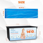 Side profile and capacity details of replacement bags