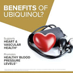 Qunol Ubiquinol 120 count softgels container nutritional facts panel