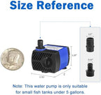 Compact aquarium water pump installed in a nano fish tank.