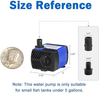 AQUANEAT Aquarium Powerhead showing dual outlet adapters and power cord