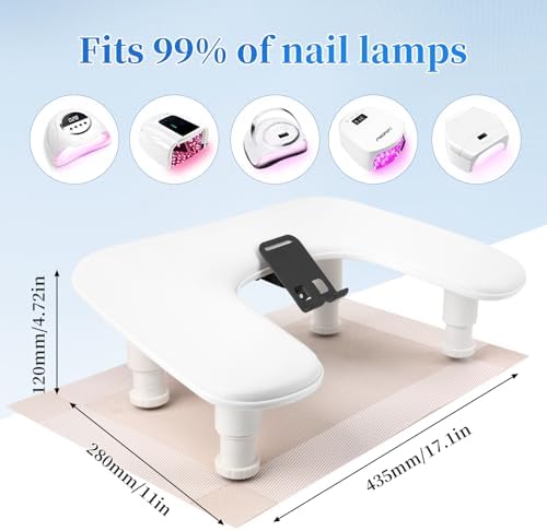 Lionvison nail art arm rest showing premium PU leather cushion texture