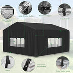 MUTUSHI all weather dog kennel canopy side zipper entry