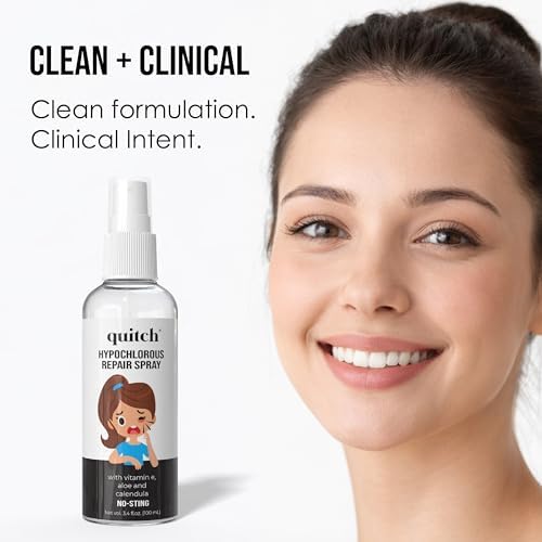 Hypochlorous acid spray for eye stye relief and bacterial cleansing.