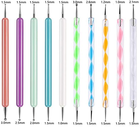 ABenkle professional nail art dotting tools showcasing twenty diverse tip options