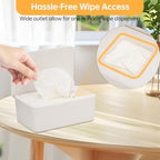 Side angle of wenvastree wipes container on a bathroom vanity