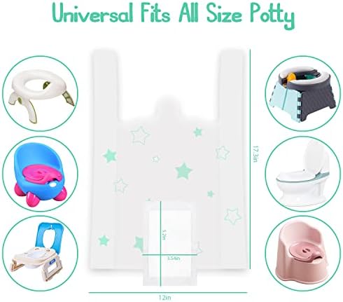 SUNDEE travel toddler toilet liner bag being placed inside a portable training seat