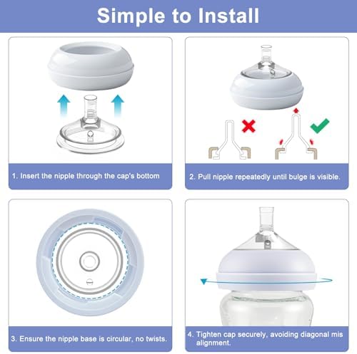 A secure fit demonstration of the imported silicone nipple attached to a natural trainer cup.