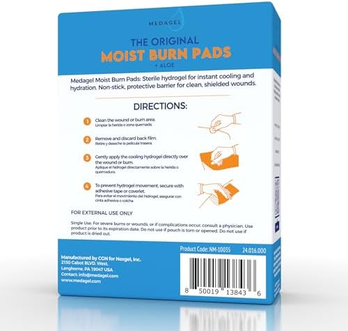 Hydrogel healing patch for first and second degree burn relief