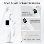 Nailcuttert electric nail cutter showing ergonomic handle and power button details