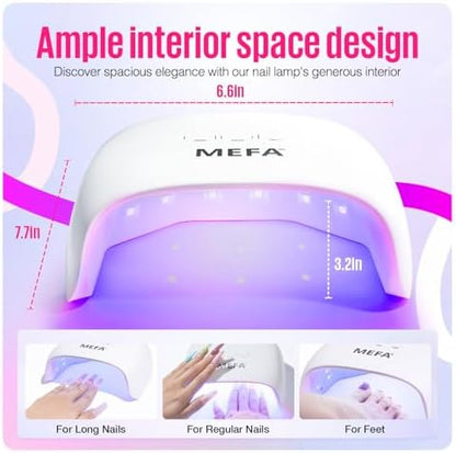 Mefa gel manicure kit with UV lamp and gloves