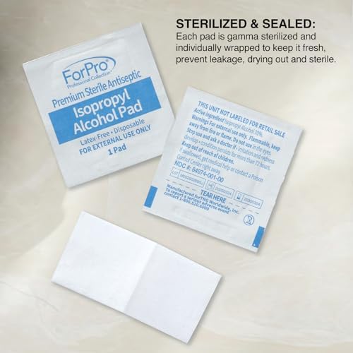 Sterile latex-free alcohol wipes for sanitizing thermometers and screens