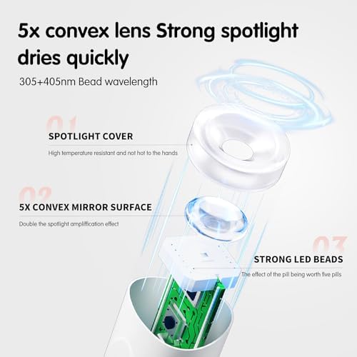 Side view of Beautpal cordless rechargeable gel nail lamp