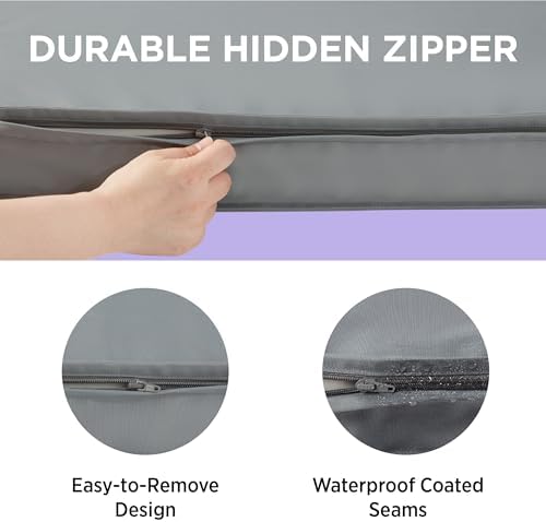 Lesure grey dog mattress cover waterproof inner lining protection