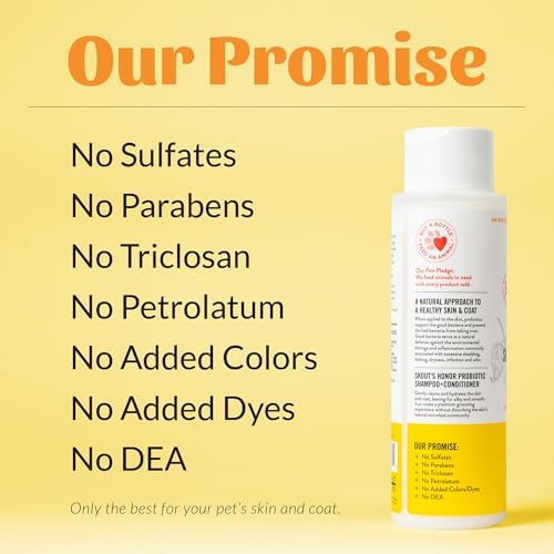 Safe and non-toxic dual action cat shampoo on white background
