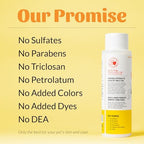 Safe and non-toxic dual action cat shampoo on white background