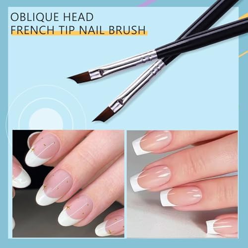Close up of angled nail brush bristles