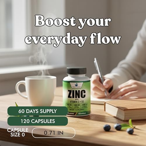Daily vitamin and zinc tablets for immune system defense and skin health by American Standard
