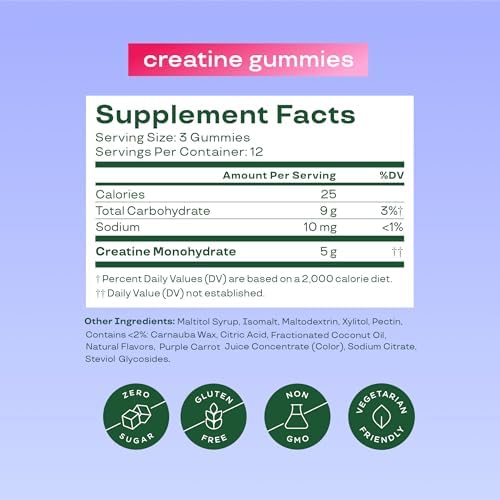 Bloom Nutrition Creatine Gummies Berry Boost flavor product details