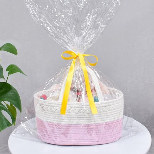 Top down view of ABenkle storage basket with three compartments