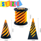 Bigted spiral cone toy showing the inner helix piece seamlessly sliding through the outer shell structure.