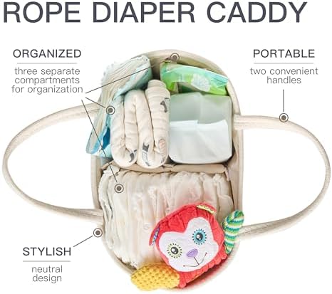 Kodomoore baby storage basket with diapers and essentials inside