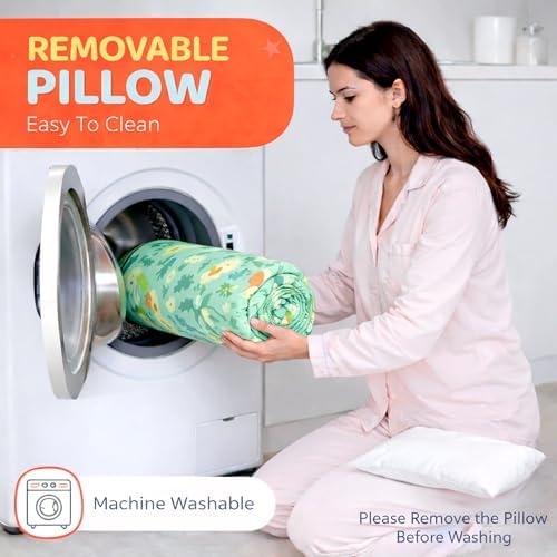 YHROI portable toddler nap mat side view emphasizing the cushion thickness.