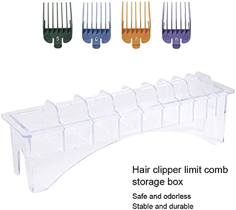 Side angle of 10 slots clipper guard rack emphasizing the compact and sturdy ABS plastic structure