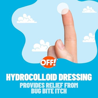 OFF! hydrocolloid mosquito bite relief patch applied to the arm showing its flush skin-toned look.