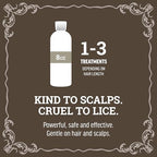 Back view of Lice Queen Slick Slide and Away bottle showing usage instructions