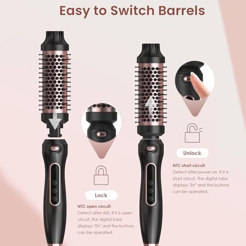 UMIGA dual voltage curling iron travel brush kit with power cord and temperature buttons