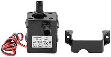 Power cables and connector wires attached to the 12V water pump