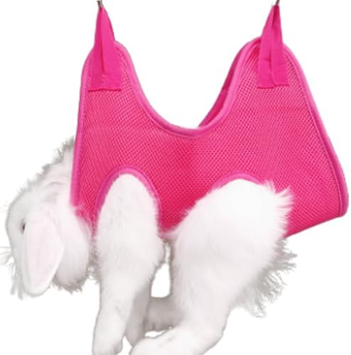 Copfeu rabbit grooming hammock front view red extra small small animal harness