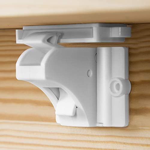 Vmaisi baby proofing latches mounted on wooden drawer