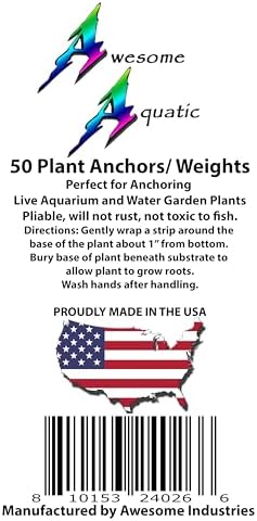 USA imported aquarium plant anchors package showing fifty pre cut two inch strips