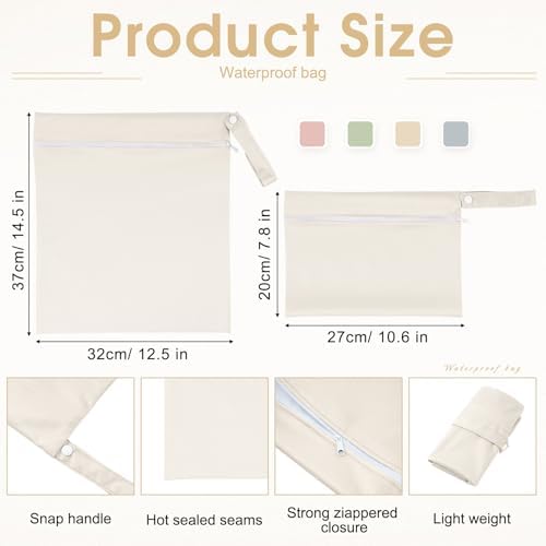 Reginary reusable wet dry bags showing different sizes and colors