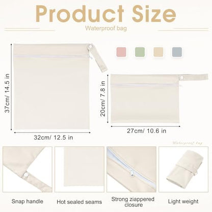 Reginary reusable wet dry bags showing different sizes and colors
