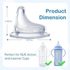 Spout attachment base showing compatibility design for learner and active bottles