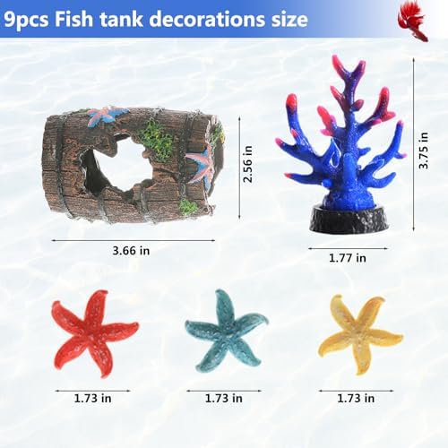 MQACPUPY aquarium starter kit with colorful artificial plastic plants.