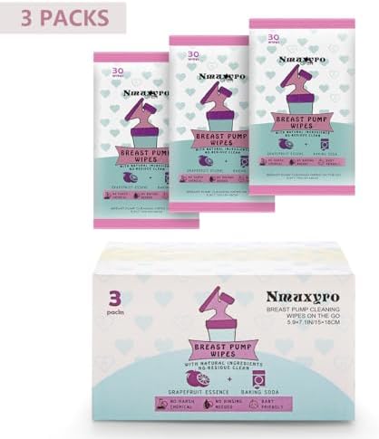 Hypoallergenic fragrance free breast pump accessory wipes for moms