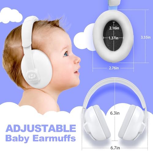 Baby wearing Hocazor HZ002 headphones for hearing safety