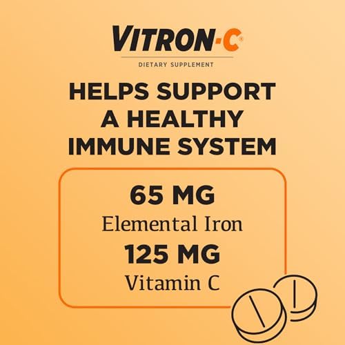 Side view of Vitron-C dietary supplement bottle listing premium imported ingredients.
