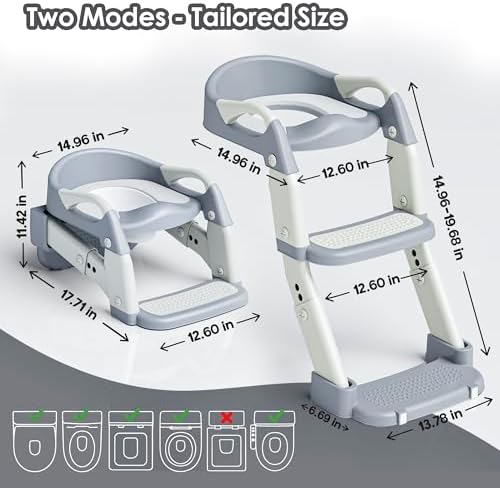 Close-up view of the Argenens baby toilet chair showcasing the upgraded waterproof PVC cushion and built-in splash guard.