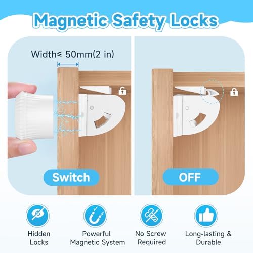 Using magnetic key to open child safety cabinet lock
