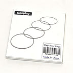 Cooplay stage magic illusion rings arranged in a linked configuration for performance demonstration.