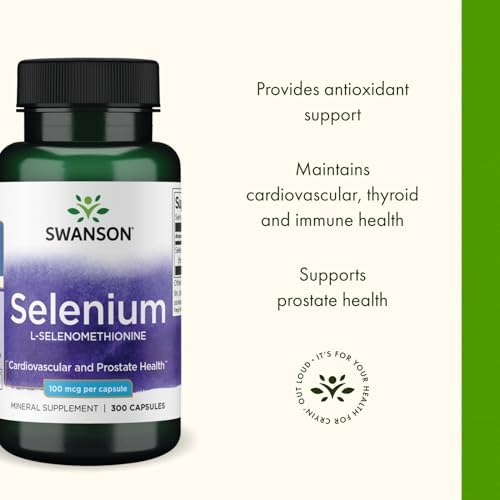 Authentic Swanson L-Selenomethionine herbal support pills for immune and thyroid wellness.