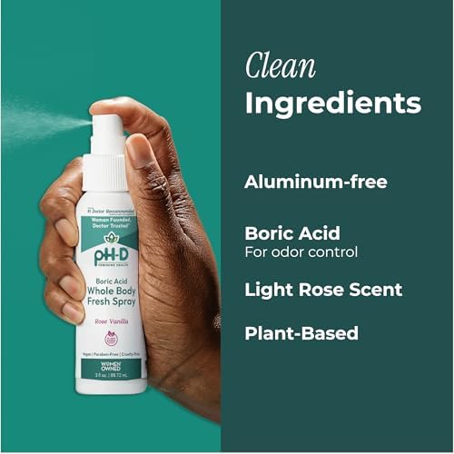 pH-D plant-based body spray with Amezol for holistic odor control.