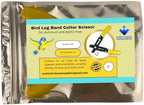 Avian leg band ring removal tool demonstrating the heat treated carbon steel blades for safety cutting.