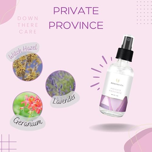 Compact 2 ounce bottle of Alchemive Co. intimate mist for travel and gym use.