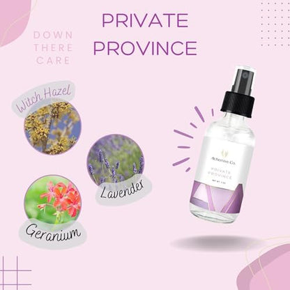 Compact 2 ounce bottle of Alchemive Co. intimate mist for travel and gym use.