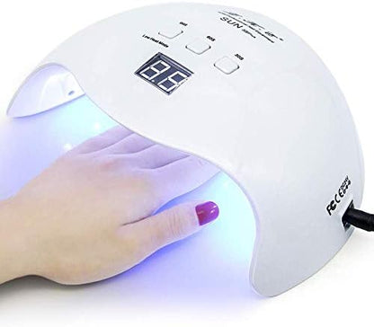 LKE nail dryer showing digital timer display and 3 timer buttons
